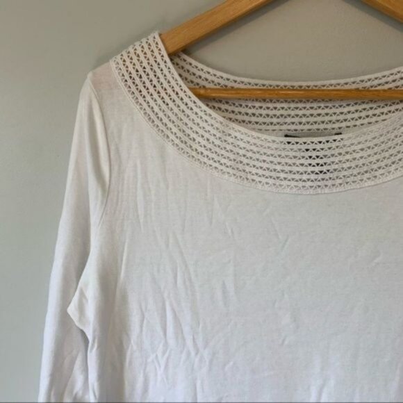 Ralph Lauren white cotton blouse boat neckline XL Size - Picture 7 of 9